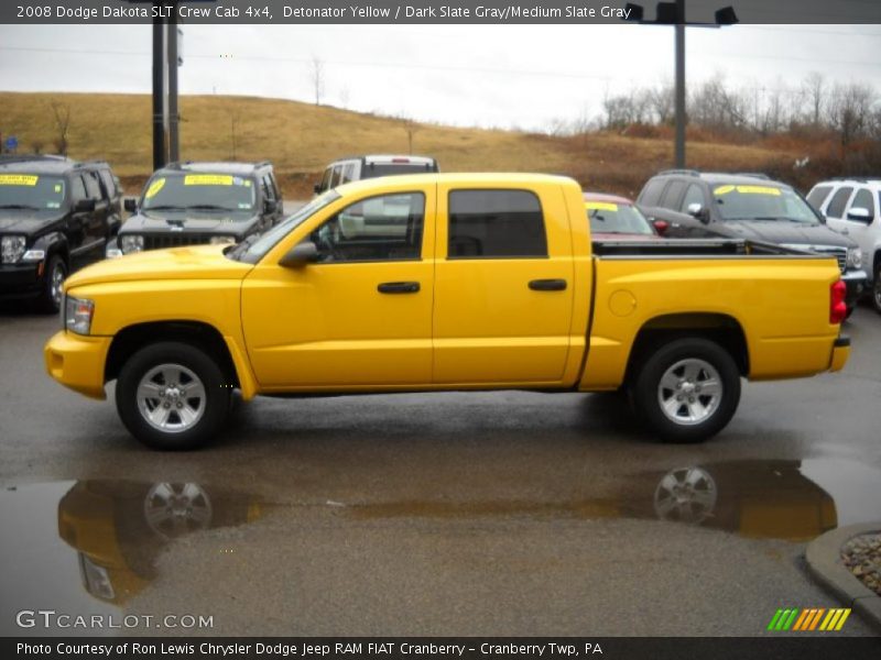Detonator Yellow / Dark Slate Gray/Medium Slate Gray 2008 Dodge Dakota SLT Crew Cab 4x4