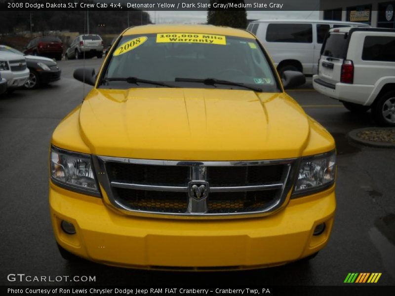 Detonator Yellow / Dark Slate Gray/Medium Slate Gray 2008 Dodge Dakota SLT Crew Cab 4x4