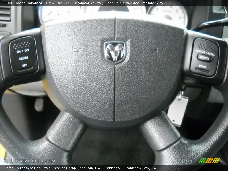 Detonator Yellow / Dark Slate Gray/Medium Slate Gray 2008 Dodge Dakota SLT Crew Cab 4x4