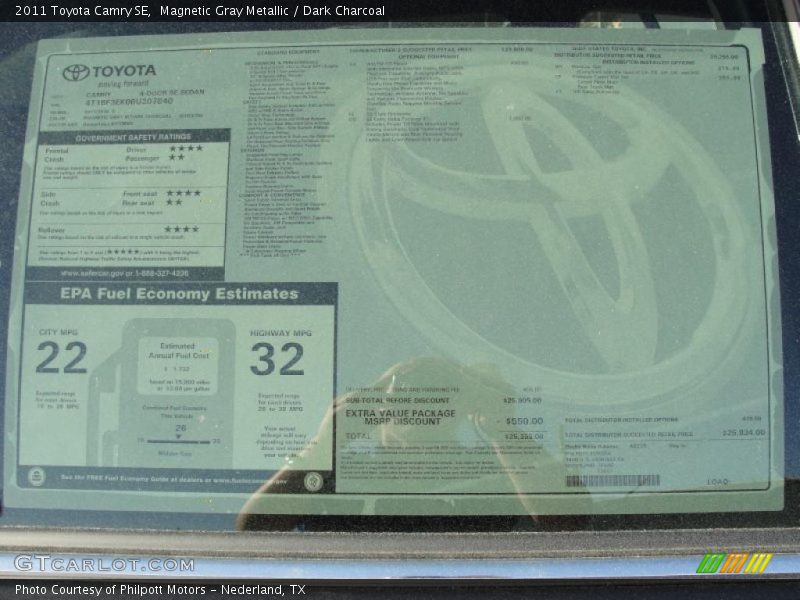 Magnetic Gray Metallic / Dark Charcoal 2011 Toyota Camry SE