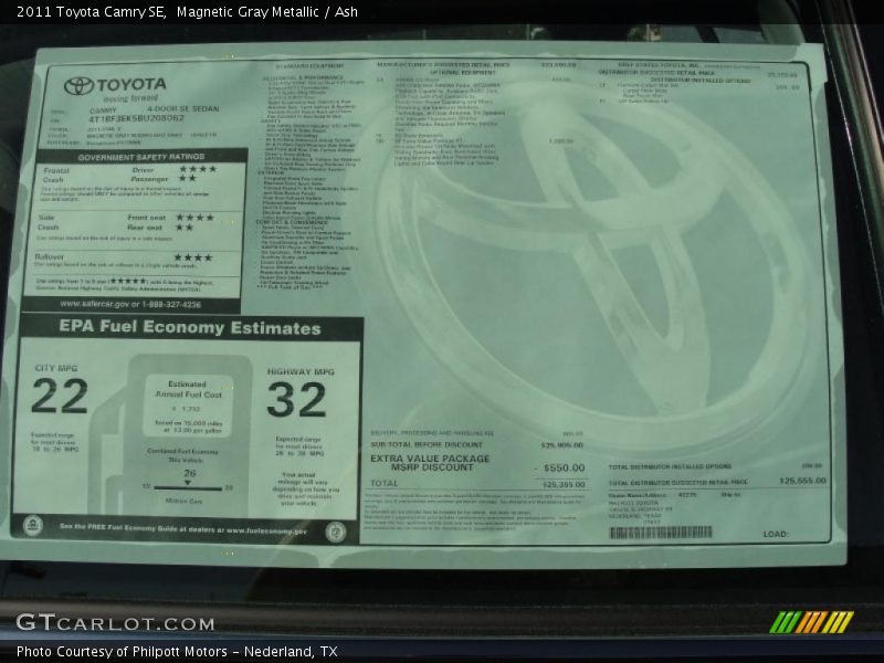 Magnetic Gray Metallic / Ash 2011 Toyota Camry SE