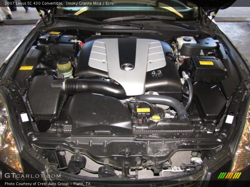  2007 SC 430 Convertible Engine - 4.3 Liter DOHC 32-Valve VVT-i V8