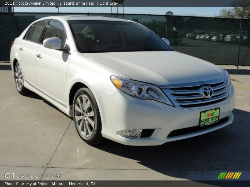 Blizzard White Pearl / Light Gray 2011 Toyota Avalon Limited