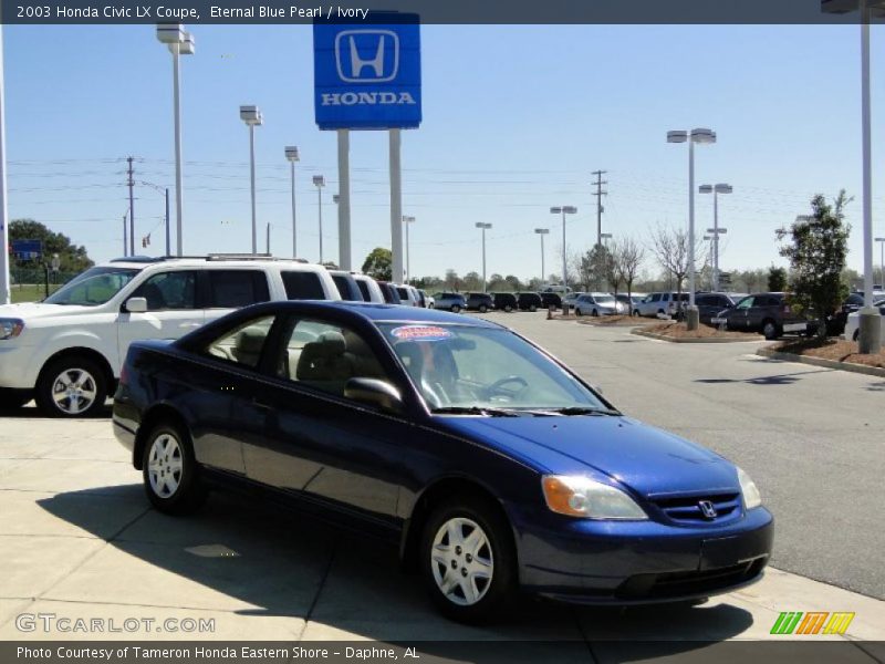 Eternal Blue Pearl / Ivory 2003 Honda Civic LX Coupe