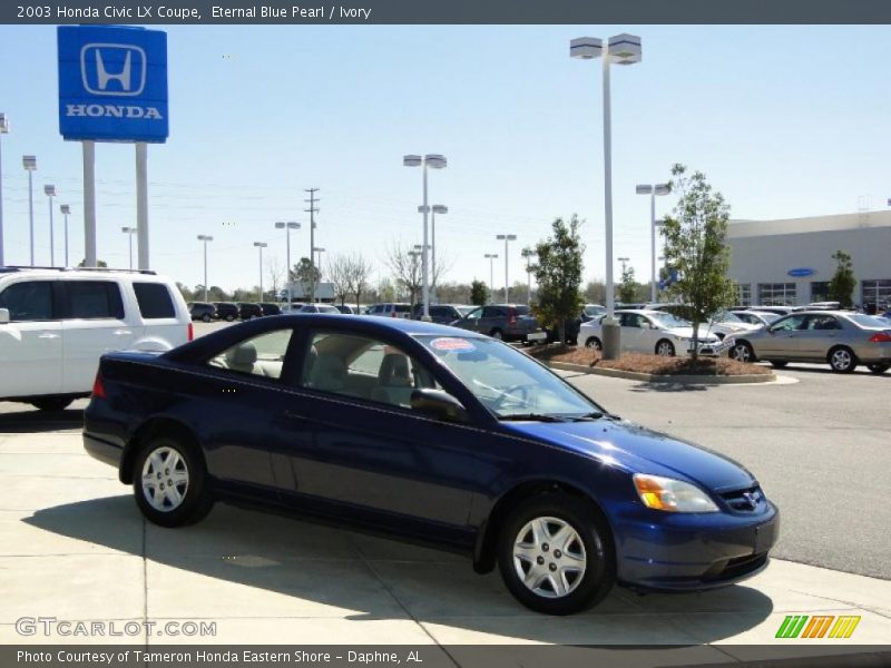 Eternal Blue Pearl / Ivory 2003 Honda Civic LX Coupe