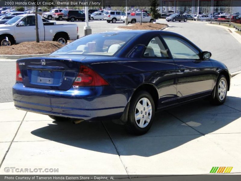 Eternal Blue Pearl / Ivory 2003 Honda Civic LX Coupe