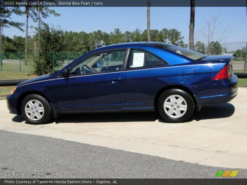 Eternal Blue Pearl / Ivory 2003 Honda Civic LX Coupe