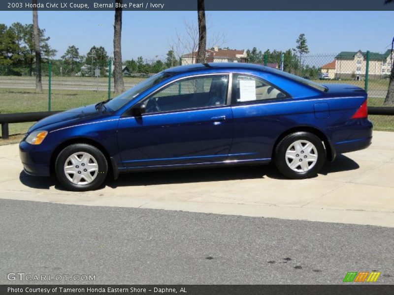Eternal Blue Pearl / Ivory 2003 Honda Civic LX Coupe