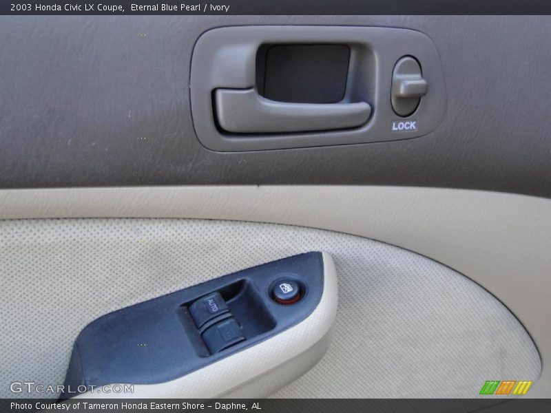 Eternal Blue Pearl / Ivory 2003 Honda Civic LX Coupe