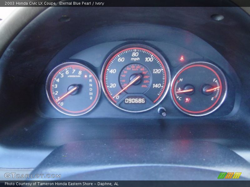Eternal Blue Pearl / Ivory 2003 Honda Civic LX Coupe