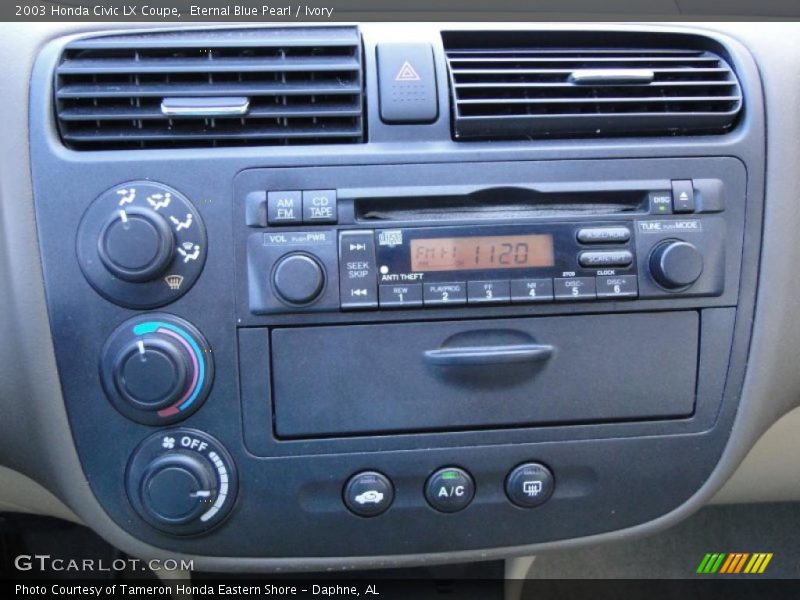 Eternal Blue Pearl / Ivory 2003 Honda Civic LX Coupe