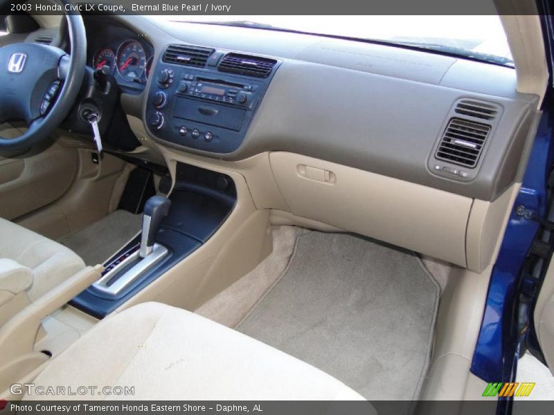 Eternal Blue Pearl / Ivory 2003 Honda Civic LX Coupe