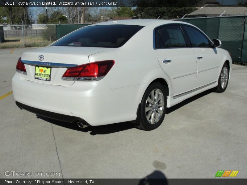 Blizzard White Pearl / Light Gray 2011 Toyota Avalon Limited