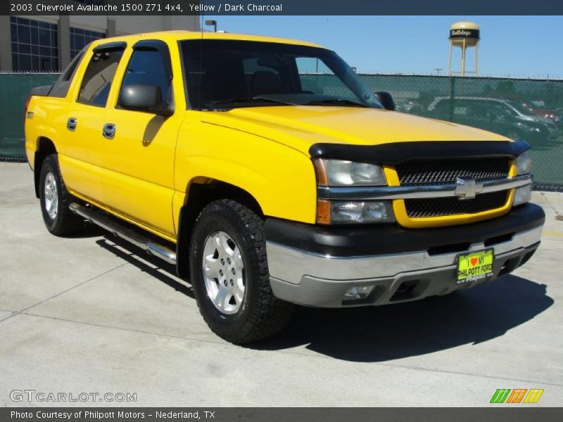 Yellow / Dark Charcoal 2003 Chevrolet Avalanche 1500 Z71 4x4