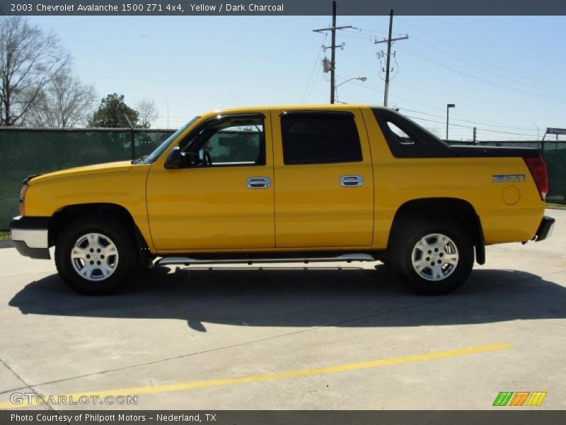 Yellow / Dark Charcoal 2003 Chevrolet Avalanche 1500 Z71 4x4