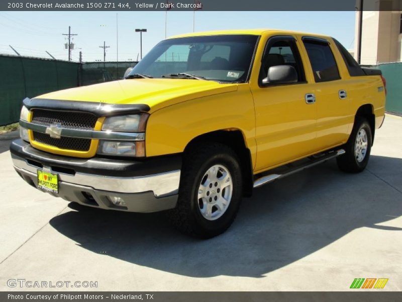 Yellow / Dark Charcoal 2003 Chevrolet Avalanche 1500 Z71 4x4