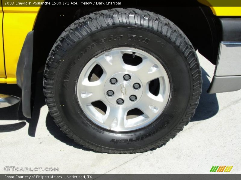 Yellow / Dark Charcoal 2003 Chevrolet Avalanche 1500 Z71 4x4