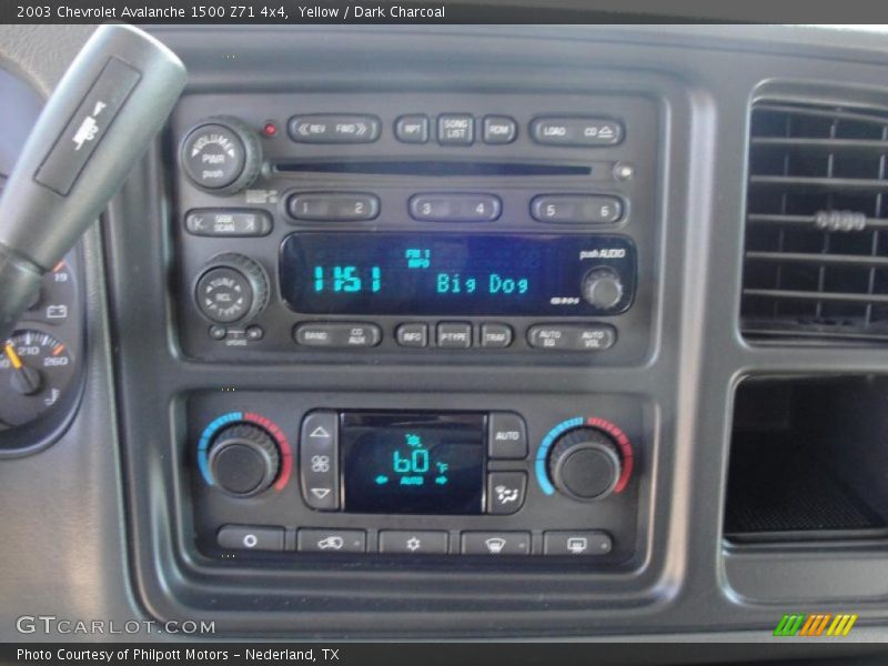 Yellow / Dark Charcoal 2003 Chevrolet Avalanche 1500 Z71 4x4