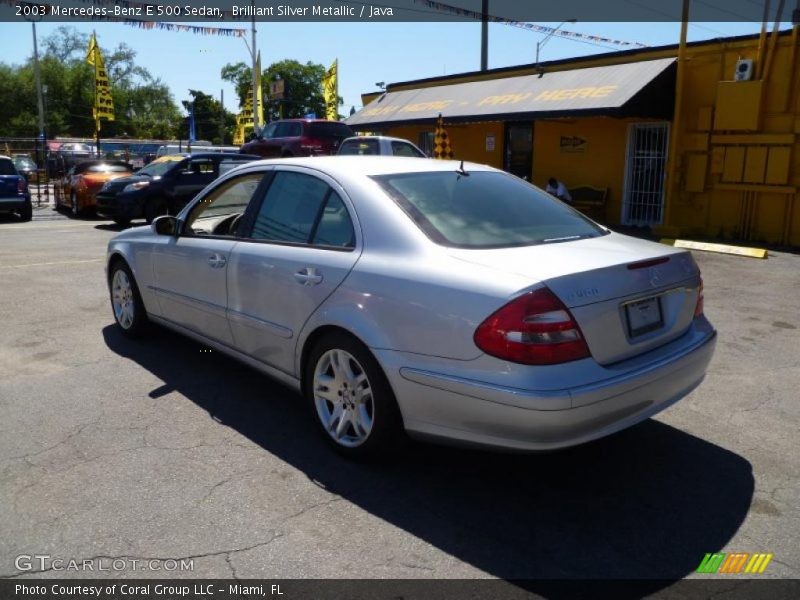 Brilliant Silver Metallic / Java 2003 Mercedes-Benz E 500 Sedan