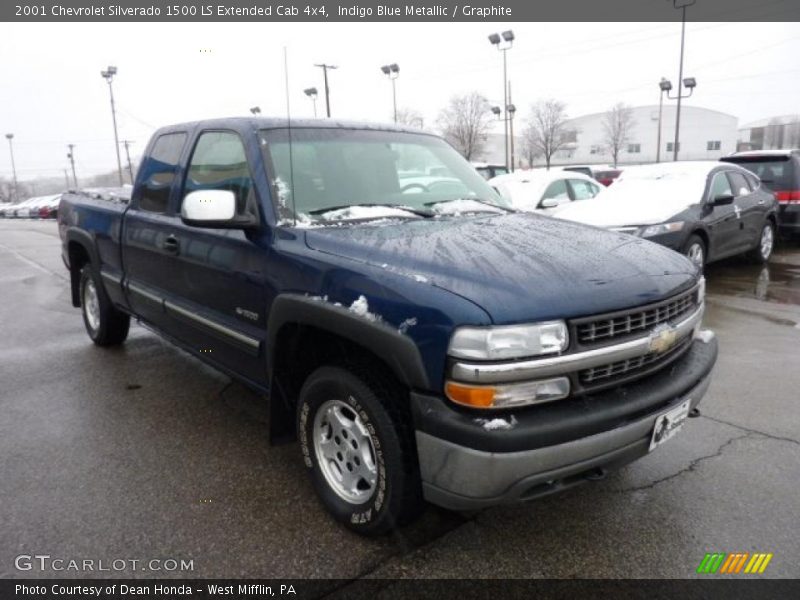 Indigo Blue Metallic / Graphite 2001 Chevrolet Silverado 1500 LS Extended Cab 4x4