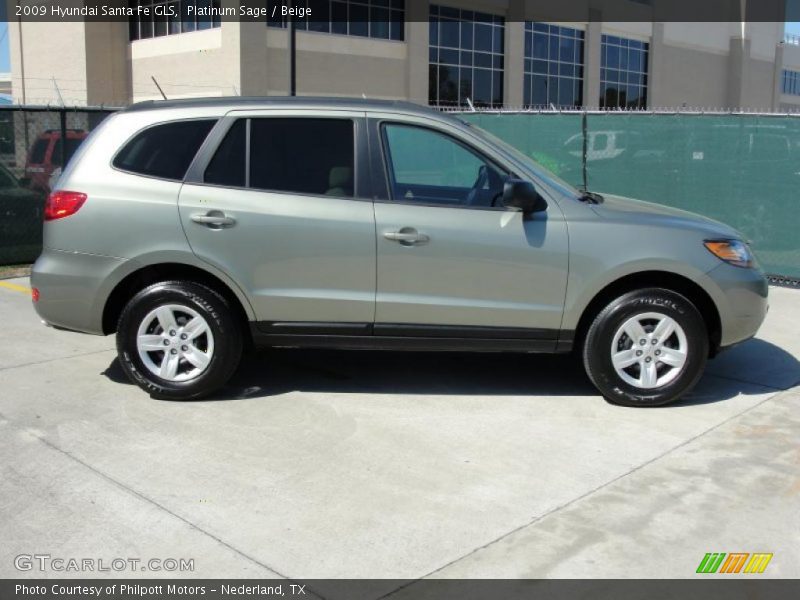 Platinum Sage / Beige 2009 Hyundai Santa Fe GLS