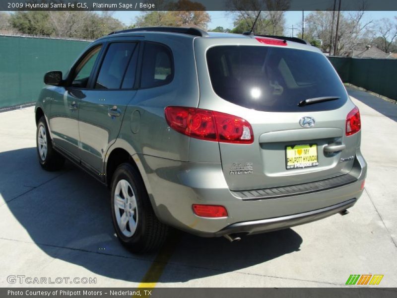 Platinum Sage / Beige 2009 Hyundai Santa Fe GLS