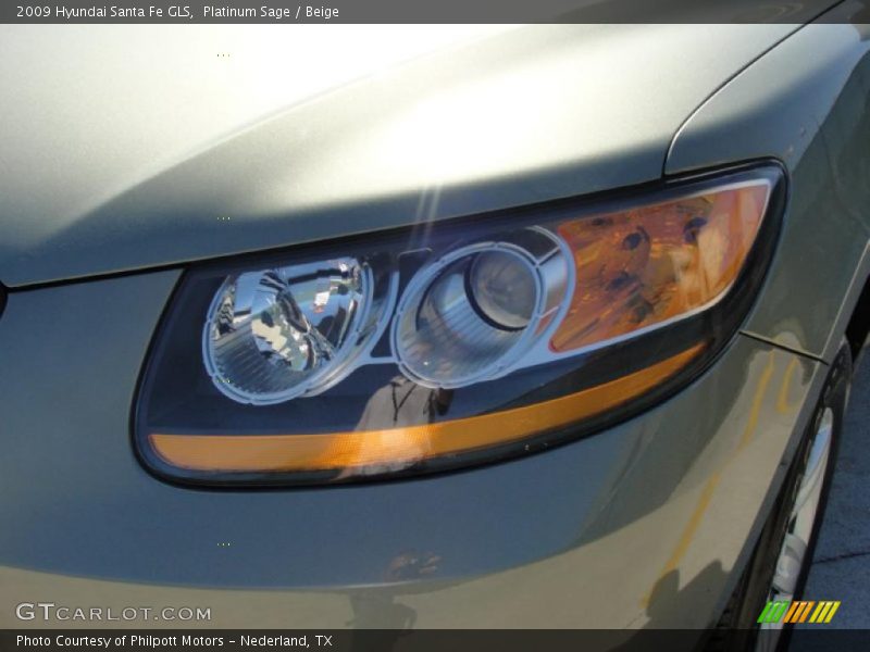 Platinum Sage / Beige 2009 Hyundai Santa Fe GLS