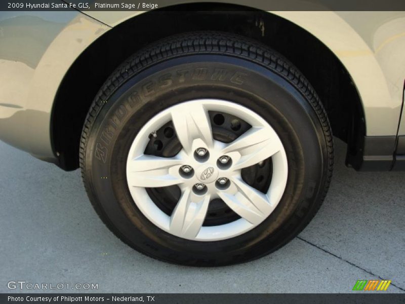 Platinum Sage / Beige 2009 Hyundai Santa Fe GLS