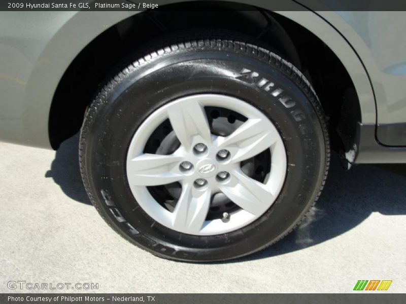 Platinum Sage / Beige 2009 Hyundai Santa Fe GLS