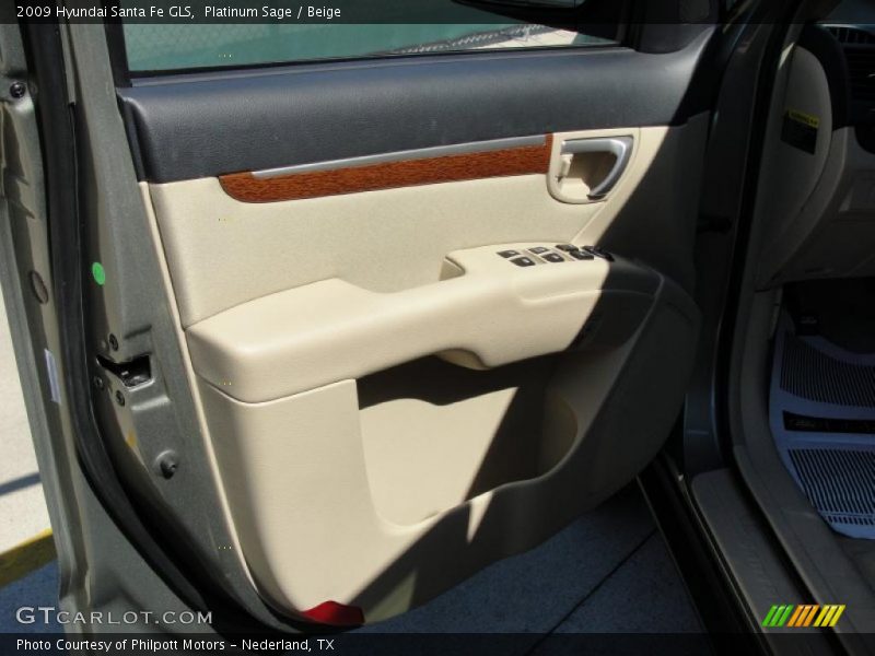 Platinum Sage / Beige 2009 Hyundai Santa Fe GLS