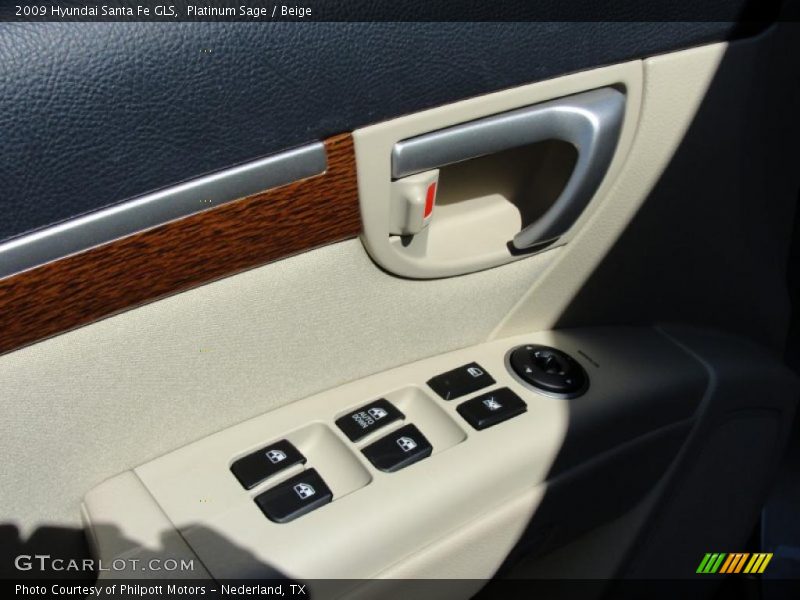 Platinum Sage / Beige 2009 Hyundai Santa Fe GLS