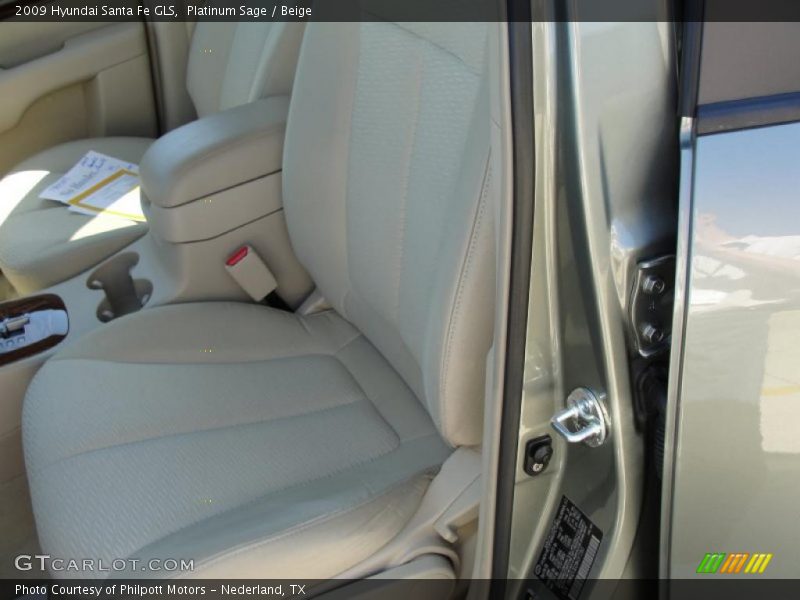 Platinum Sage / Beige 2009 Hyundai Santa Fe GLS