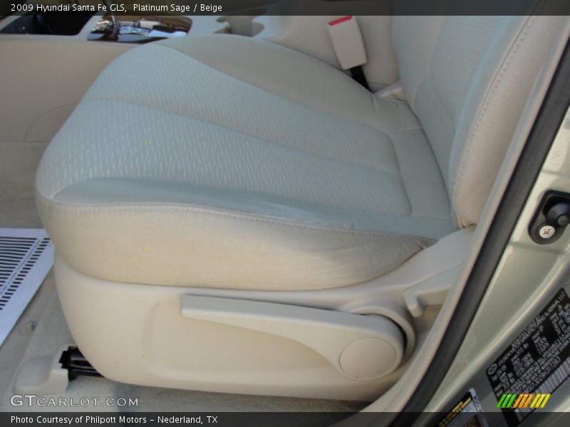 Platinum Sage / Beige 2009 Hyundai Santa Fe GLS