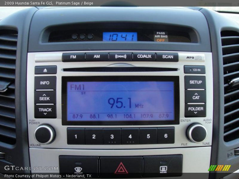 Platinum Sage / Beige 2009 Hyundai Santa Fe GLS