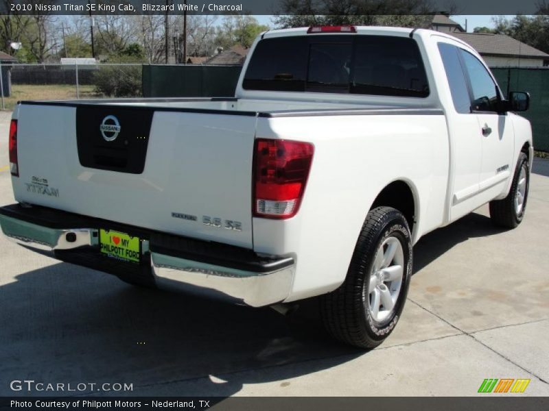 Blizzard White / Charcoal 2010 Nissan Titan SE King Cab