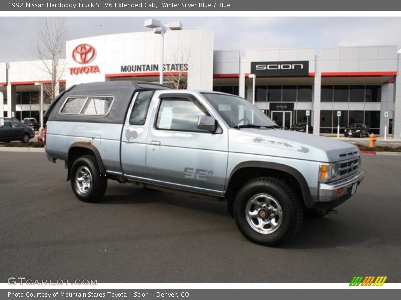 Winter Silver Blue / Blue 1992 Nissan Hardbody Truck SE V6 Extended Cab