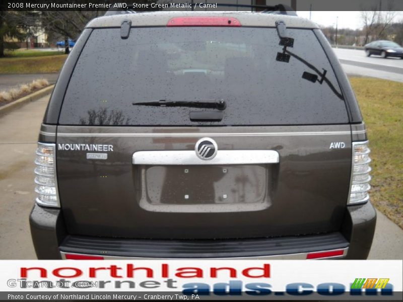 Stone Green Metallic / Camel 2008 Mercury Mountaineer Premier AWD