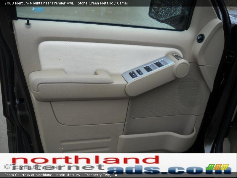 Stone Green Metallic / Camel 2008 Mercury Mountaineer Premier AWD