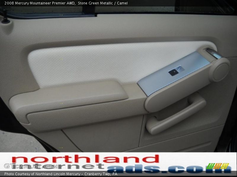 Stone Green Metallic / Camel 2008 Mercury Mountaineer Premier AWD