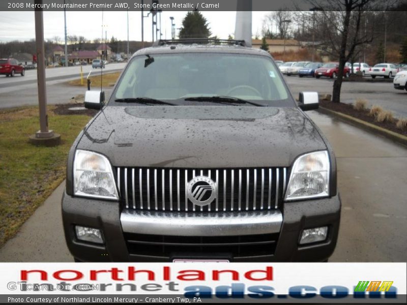 Stone Green Metallic / Camel 2008 Mercury Mountaineer Premier AWD