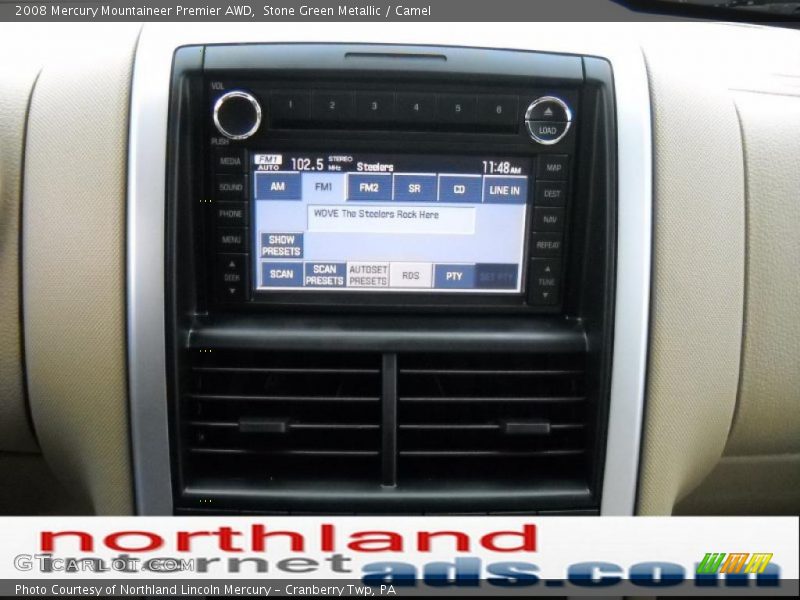 Stone Green Metallic / Camel 2008 Mercury Mountaineer Premier AWD