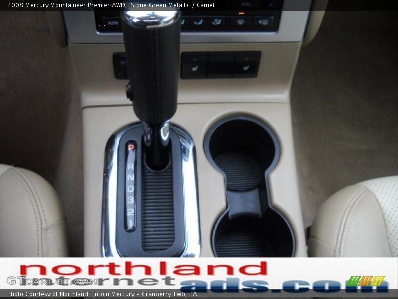 Stone Green Metallic / Camel 2008 Mercury Mountaineer Premier AWD