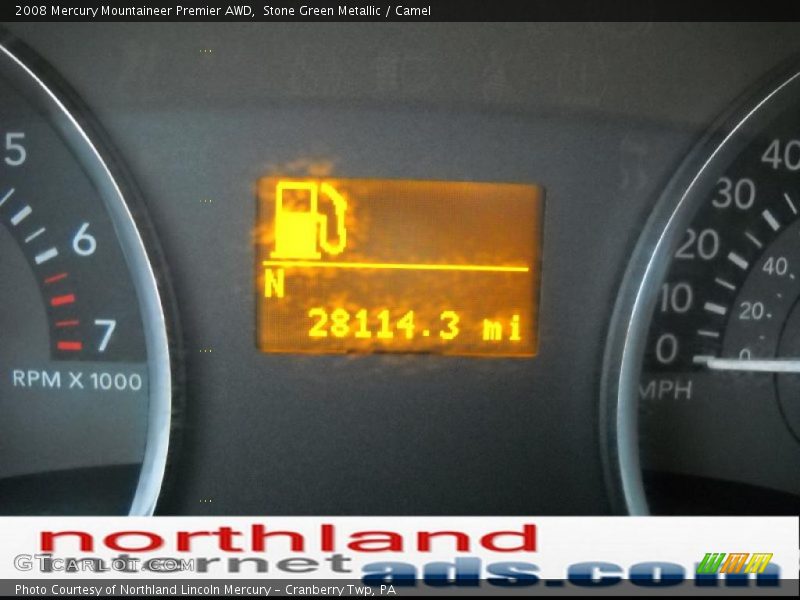 Stone Green Metallic / Camel 2008 Mercury Mountaineer Premier AWD