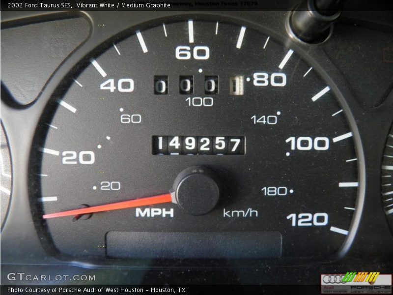 Vibrant White / Medium Graphite 2002 Ford Taurus SES