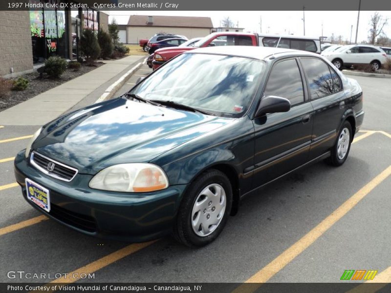 Cypress Green Metallic / Gray 1997 Honda Civic DX Sedan