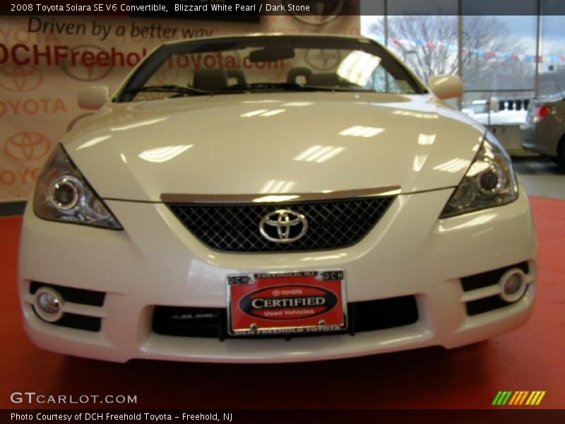 Blizzard White Pearl / Dark Stone 2008 Toyota Solara SE V6 Convertible