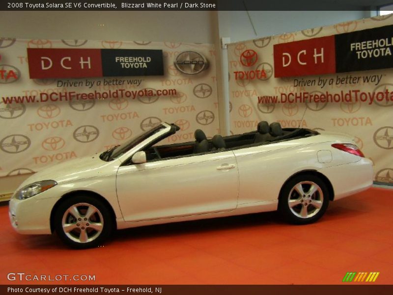Blizzard White Pearl / Dark Stone 2008 Toyota Solara SE V6 Convertible