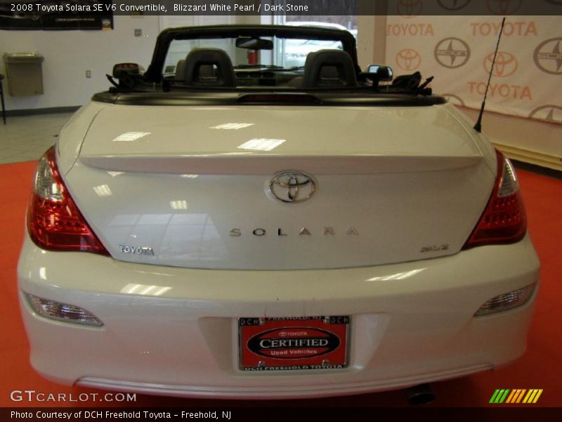 Blizzard White Pearl / Dark Stone 2008 Toyota Solara SE V6 Convertible