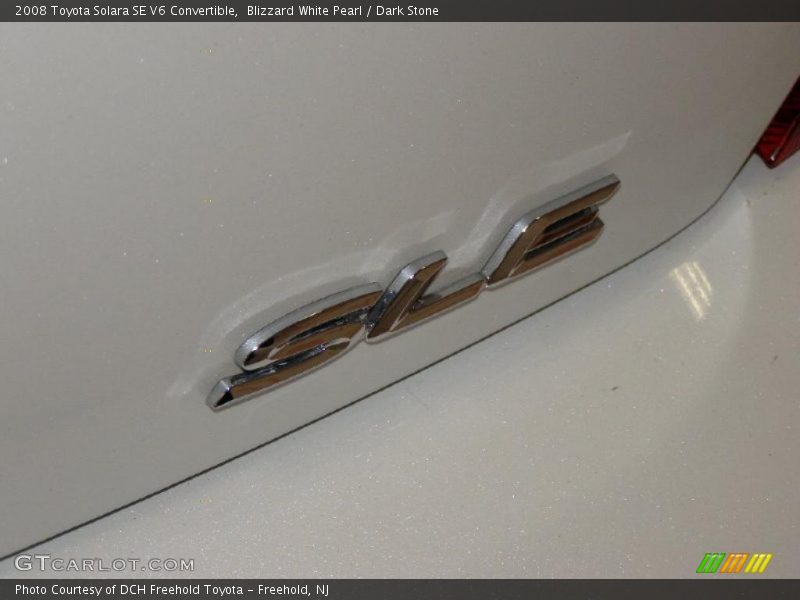 Blizzard White Pearl / Dark Stone 2008 Toyota Solara SE V6 Convertible