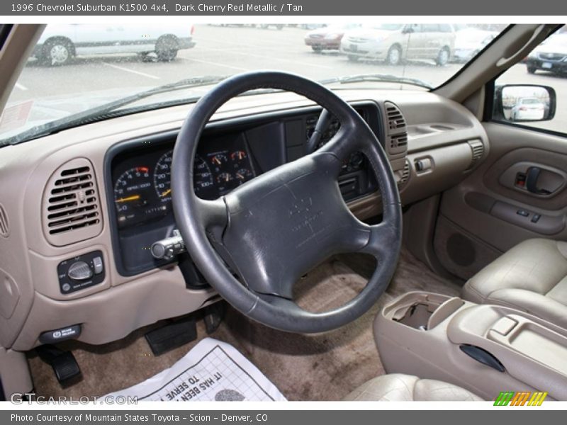 Dark Cherry Red Metallic / Tan 1996 Chevrolet Suburban K1500 4x4